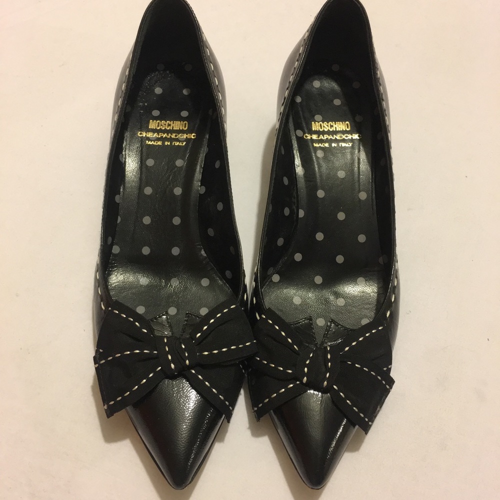 Moschino cheap and chic bow kitten heels